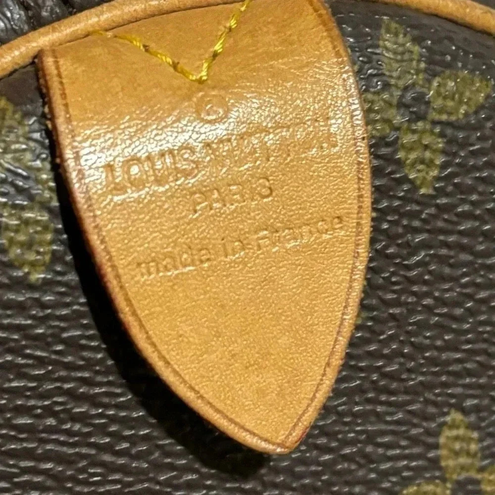 Louis Vuitton monogram speedy 45 vintage brown coated canvas LV top handle bag - Picture 11 of 13